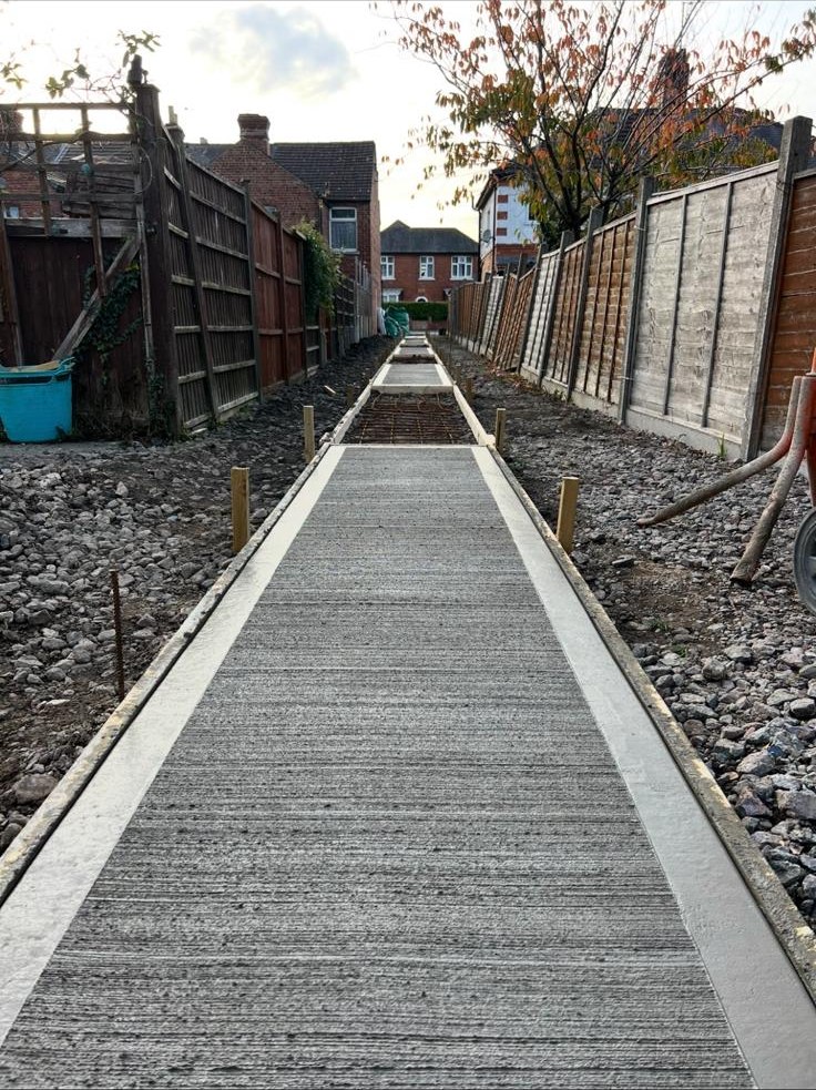 New concrete path and driveway